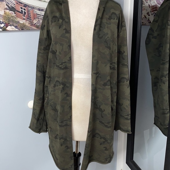 ZARA HOODED THIN SWEATSHIRT MATERIAL LONG DUSTER W/POCKETS! 100% COTTON - Picture 1 of 10